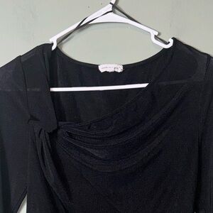 Good American Women’s‎ Asymmetrical Black Long Sleeve Top Size 1